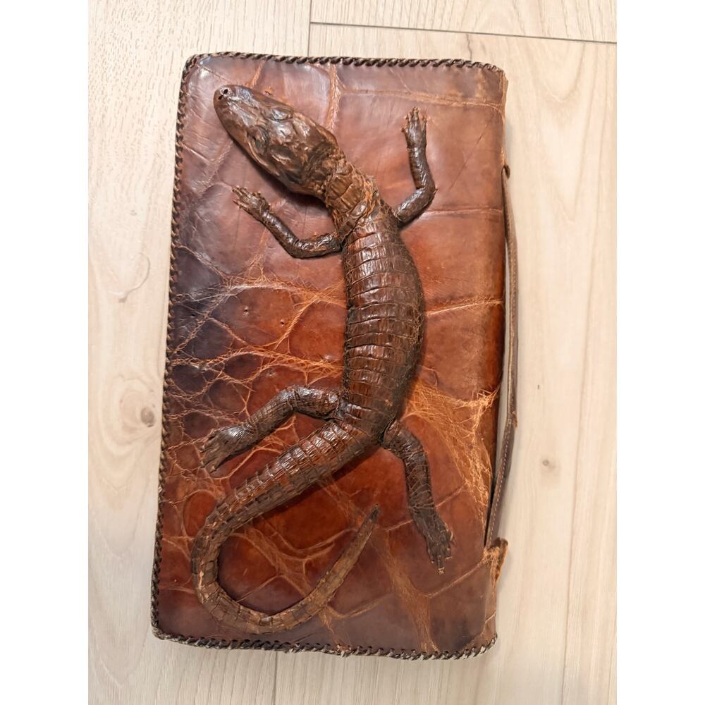 Vintage 1950s Alligator Taxidermy Handbag – Unique Conversation Piece